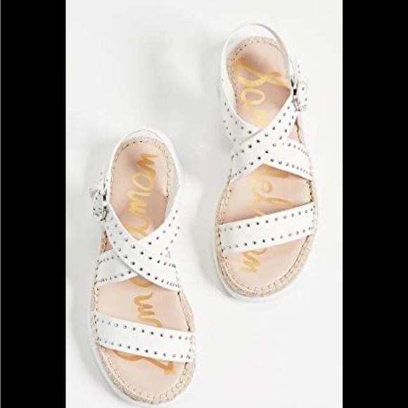 Sam Edelman Bright White Janette Criss-Cross Sandals - Picture 1 of 13